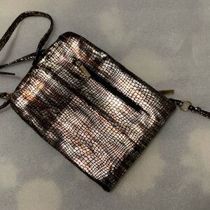 Hobo~The Original Gabor Mosaic~Metallic~Snakeskin Print~Crossbody/Clutch Purse